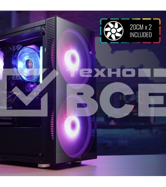 Компьютерный корпус Aerocool / Formula Python (3xUSB, 2xAudio, 0.5 мм,2x200 мм FAN, прозрачная стенка-закаленное стекло, ATX, без БП)