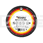 Изолента ПВХ KRANZ 0.13х15 мм, 10 м, черная (10 шт./уп.), фото 1