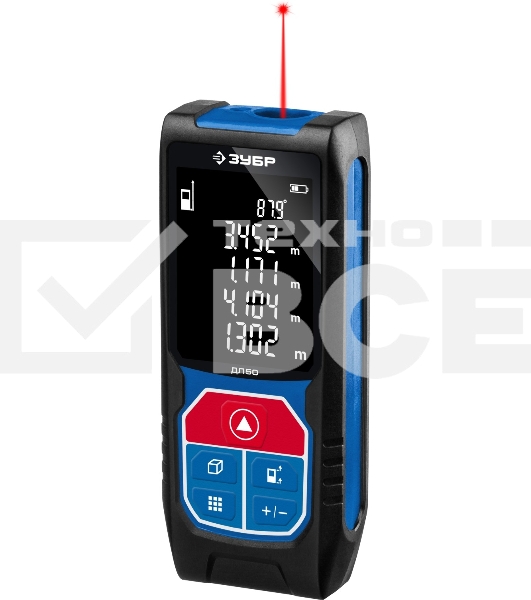 Дальномер лазерный 'ДЛ-50', точность 2 мм, дальность 50м, класс защиты IP54, ЗУБР Профессионал 34925