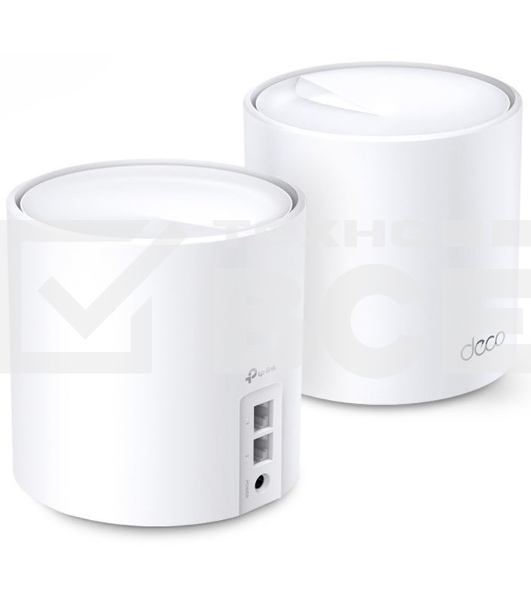 Система TP-Link Mesh AX3000 Whole Home Wi-Fi System, Wi-Fi 6, 2402Mbps (4 streams) at 5GHz and 574Mbps (2 streams) at 2.4GHz, 2 Gigabit ports of each unit, support OFDMA, MU-MIMO, 802.11k/v/r seamless roaming, support WPA3, HomecareTM system, easy setup a