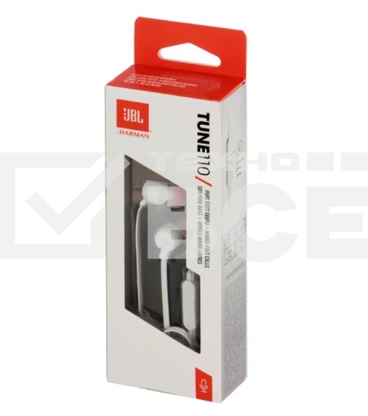 Наушники JBL Tune 110, 3.5 мм, внутриканальные, белый