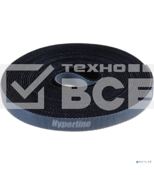 Лента (липучка) Hyperline WASNR-5x9-BK в рулоне, ширина 9 мм, длина 5 м, черная