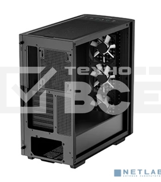 Компьютерный корпус Deepcool CK560 без БП, боковое окно (закаленное стекло), 3xARGB LED 120мм вентилятора спереди и 1x140мм вентилятор сзади, черный, ATX