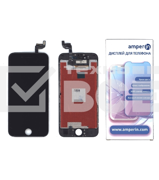 Дисплей Amperin для Apple iPhone 6S в сборе с тачскрином (IPS), черный