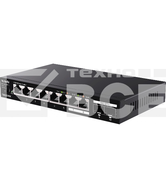 Сетевой коммутатор TENDA TEM2010X Настольное исполнение 8x10Base-T / 100Base-TX / 1000Base-T 2xSFP+ 12 Вт TEM2010X