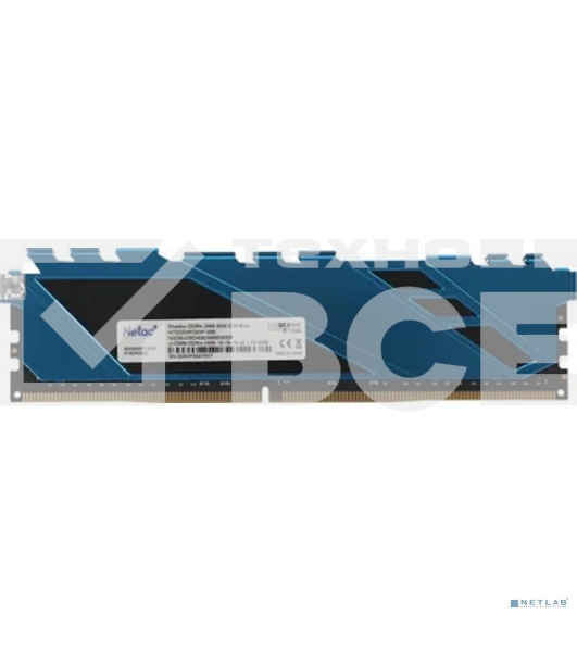 Оперативная память NETAC Shadow, DDR4, 8GB (1x8GB), 2666MHz, CL19, с радиаторами, синий