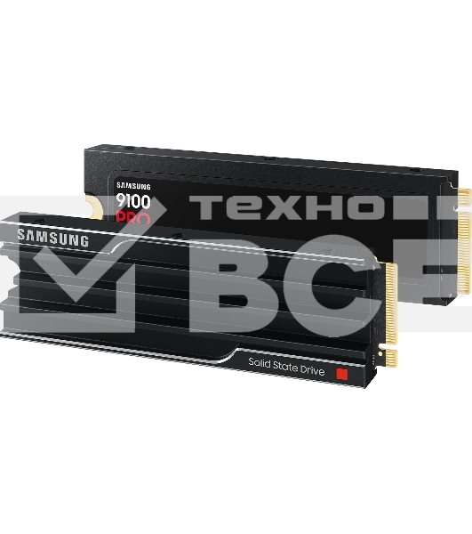 Твердотельный диск 1TB Samsung 9100 PRO, M.2, PCI-E 5.0 x4, TLC 3D NAND [R/W - 14800/13400 MB/s] с радиатором