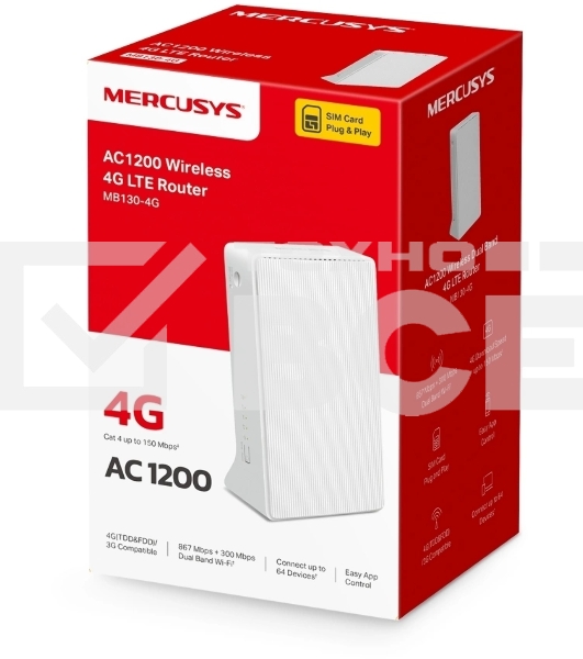Mercusys MB130-4G AC1200 Двухдиапазонный 4G LTE Wi-Fi роутер
