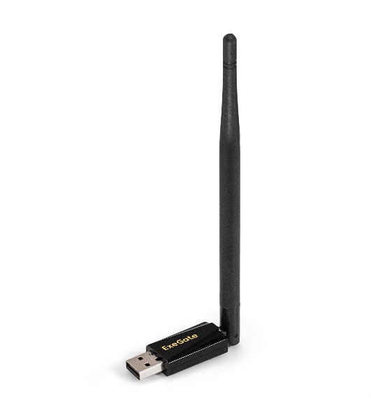Сетевой адаптер Wi-Fi 4 ExeGate EDWA-137-N300-1 (Беспроводной USB адаптер, Wi-Fi N (b/g/n), чипсет Realtek8192, до 300 Мбит/с на 2,4 ГГц, внешняя 3dBi антенна, USB 2.0)