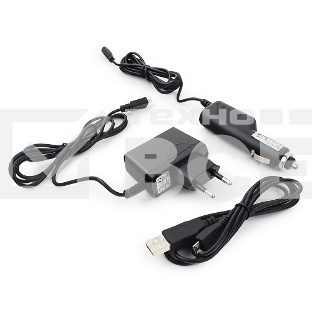 Набор зарядных устройств с Micro-USB разъемом Gembird MP3A-CAR-KIT1 110/220V-5V и 12VDC-5V черный