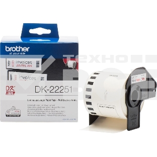 Картридж ленточный Brother DK22251 62 мм, 15.24 м, красный шрифт, белый фон, для Brother QL-570