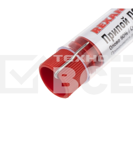 Припой без канифоли ПОС-61 Rexant, 10 г, Ø1.0 мм, (олово 61%, свинец 39%), колба