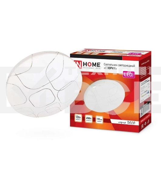 Светильник светодиодный DECO 12Вт 230В 6500К 780лм 190мм ГЛОРИЯ IN HOME 4690612022222