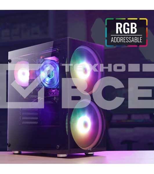 Компьютерный корпус Aerocool / Formula Python (3xUSB, 2xAudio, 0.5 мм,2x200 мм FAN, прозрачная стенка-закаленное стекло, ATX, без БП)