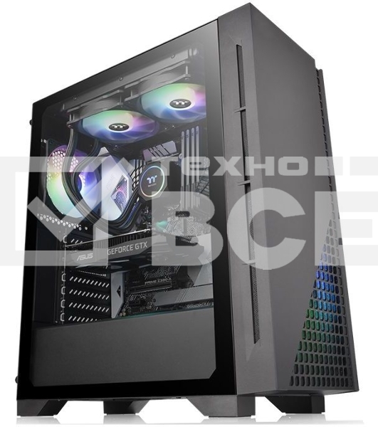 Компьютерный корпус Thermaltake H330 TG CA-1R8-00M1WN-00 Black/Win/SPCC/Tempered Glass*1/120mm Standard Fan*1