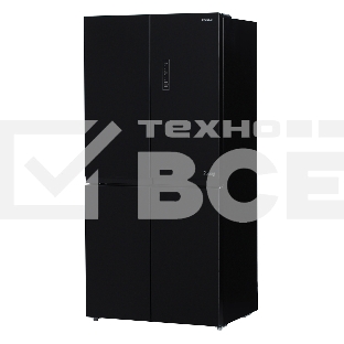 Холодильник Hyundai CM5005F черное трехкамерный 310/156л морозилка сбоку, Total No Frost, Side by Side