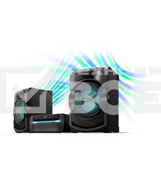Минисистема Sony Shake-X10 черный 1200Вт CD CDRW DVD DVDRW FM USB BT