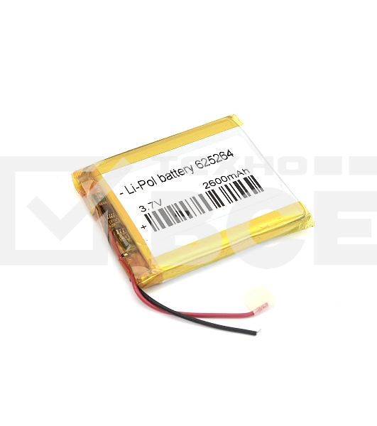Аккумулятор Li-Pol (батарея) 6.2*52*64мм 2pin 3.7V/2600mAh