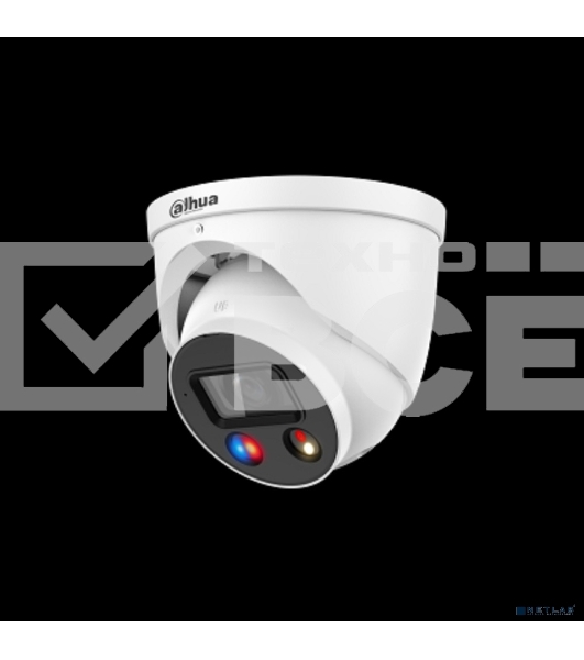 Уличная купольная IP-видеокамера TiOC DAHUA DH-IPC-HDW3849HP-AS-PV-0280B-S5 с ИИ и активным сдерживанием 8Мп; 1/2.7” CMOS; объектив 2.8мм, видеоаналитика, ИК 30м, LED 30м, IP67, корпус: металл