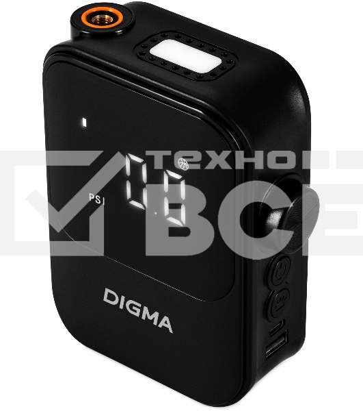 Автомобильный компрессор Digma QBK-120B черный, шланг 0.2м
