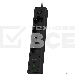 Сетевой фильтр Cablexpert Exnovo, EXN-4-CU2-B-2, 4р,16А, 1xType-C PD, 30Вт, 2хUSB, 2 м, ур. защиты 4+, черный, коробка, фото2