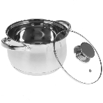 Набор посуды WEBBER BE-614/6 из нерж.стали 6 пр. 2,1 л, 2,9 л, 3,9 л со стеклянными крышками В наборе 6 предметов: кастрюля со стеклянной крышкой 16х10,5 см; 2,1 л кастрюля со стеклянной крышкой 18х11,5 см; 2,9 л кастрюля со стеклянной крышкой 20х12,5 см; 3,9 л Толщина стали 0,5 мм, фото4