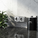 Розетка с заземлением, шторками и USB тип A+C Gallant (серебряный), фото3