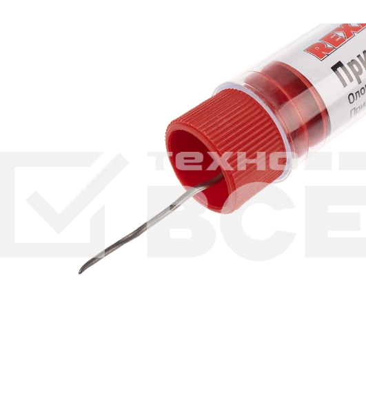 Припой без канифоли ПОС-61 Rexant, 10 г, Ø1.0 мм, (олово 61%, свинец 39%), колба