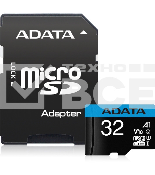 Флеш карта microSD 32GB ADATA microSDHC Class 10 UHS-I A1 100/20 MB/s (SD адаптер)