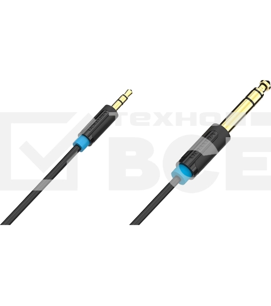 Кабель Vention аудио Jack 6,5 mm M/ 3,5 M - 1,5м BABBG