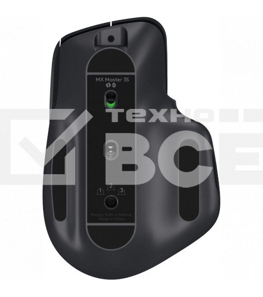Мышь беспроводная Logitech MX Master 3s графитовый, 8000 dpi, радиоканал, Bluetooth, USB, кнопки - 7