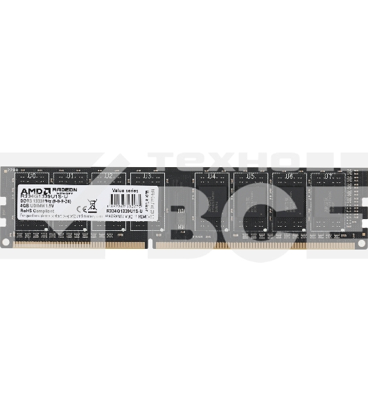 Оперативная память AMD Radeon R3, DDR3, 4GB (1x4GB), 1333MHz, CL9