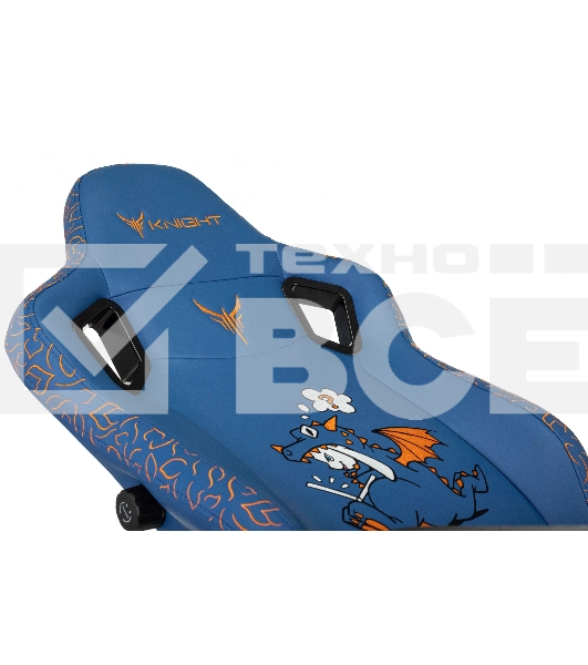 Кресло игровое Knight Craft Dragon синий эко.кожа крестов. металл