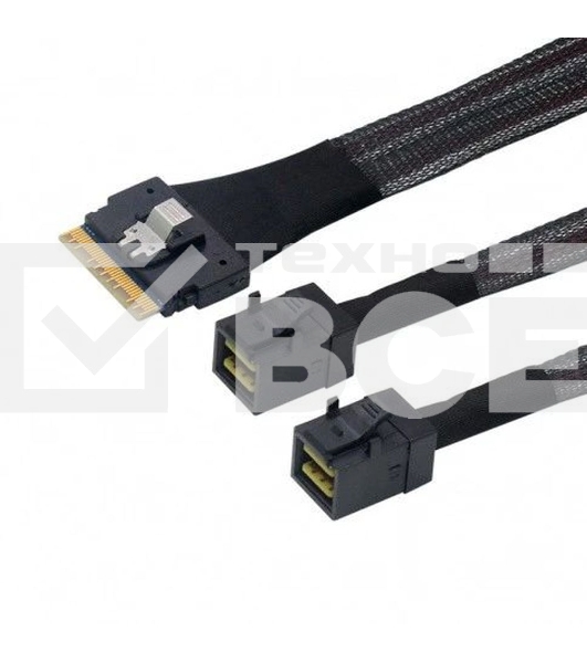 Кабель LR-Link SlimSAS x8 to 2 x miniSAS HD  (SFF-8654 x8 - 2 x SFF-8643) Cable, 800mm