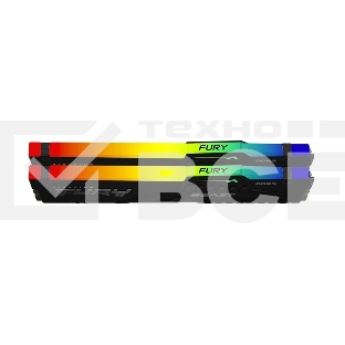 Оперативная память Kingston Fury Beast, DDR5, 32GB (2x16GB), 6400MHz, CL32, DIMM, радиатор, RGB, чёрный
