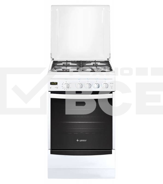 Плита газовая Gefest ПГ 5100-03 белый, конфорок 4 шт, духовка 52 л, 50 см x 85 см x 58.5 см