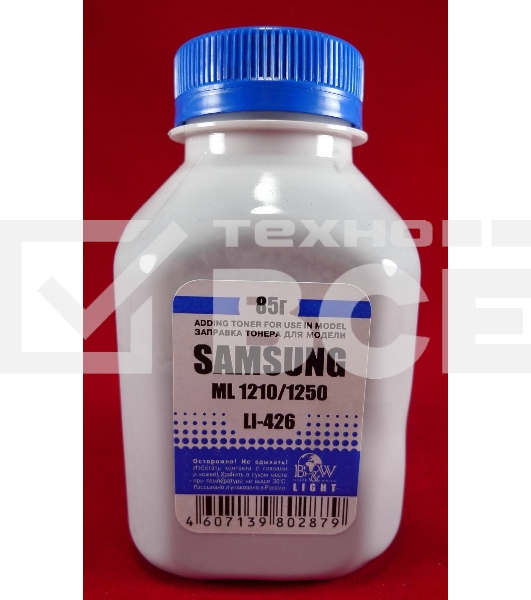 Тонер SAMSUNG ML-1210/1520/1610/40/60/1710/2010/216x/SCX-4x00/3x00 (фл, 85г) B&W Light фас России
