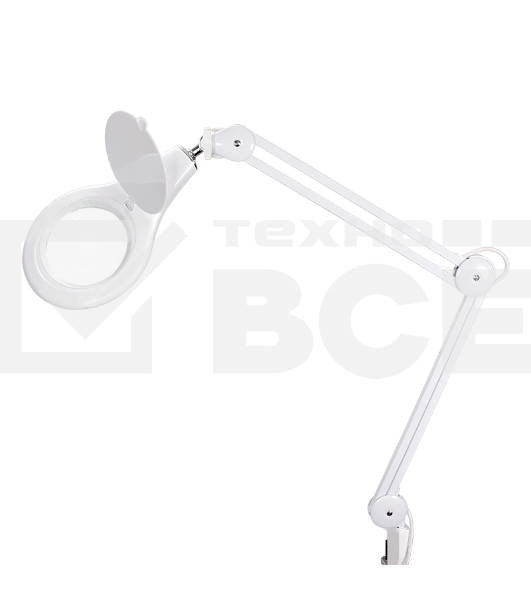 Лупа на струбцине Rexant, круглая, 5D, с подсветкой 108 LED, белая