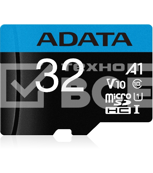 Флеш карта microSD 32GB ADATA microSDHC Class 10 UHS-I A1 100/20 MB/s (SD адаптер)
