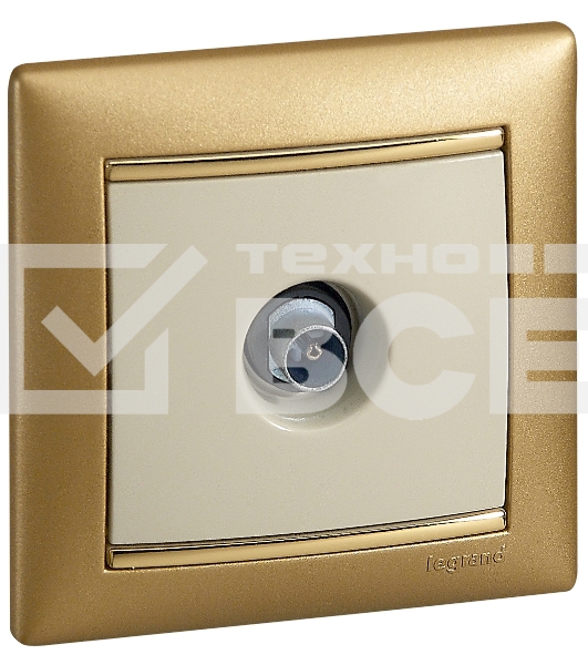 Розетка телевизионная Legrand 774329 TV Valena звезда 1,5Дб 2400МГц (слоновая кость)