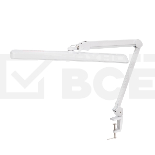 Лампа настольная бестеневая на струбцине Rexant ECO light, 324 SMD LED с диммером, теплый/холодный цвет свечения, белая
