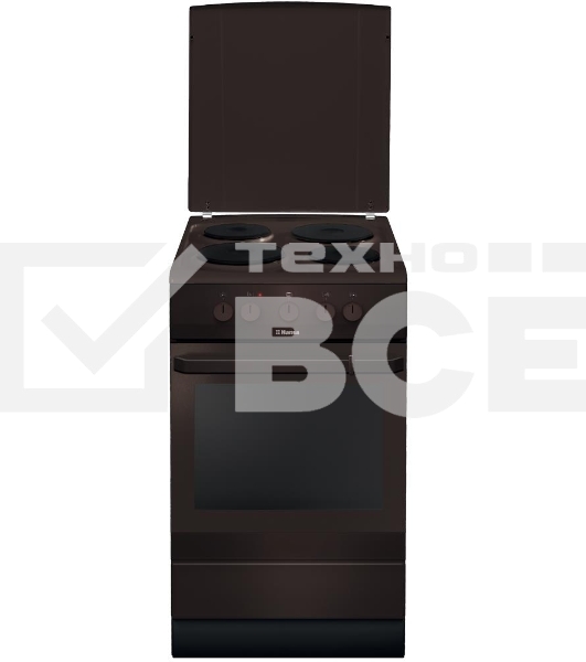 Плита электрическая Hansa FCEB53000 коричневый, конфорок 4 шт, духовка 69 л, 50 см x 85 см x 60 см