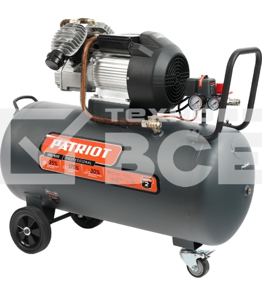 Компрессор Patriot поршневой масляный Professional 100-400, 400 л/мин, 8 бар, 2200 Вт, 100 л, быстросъемный 1/4