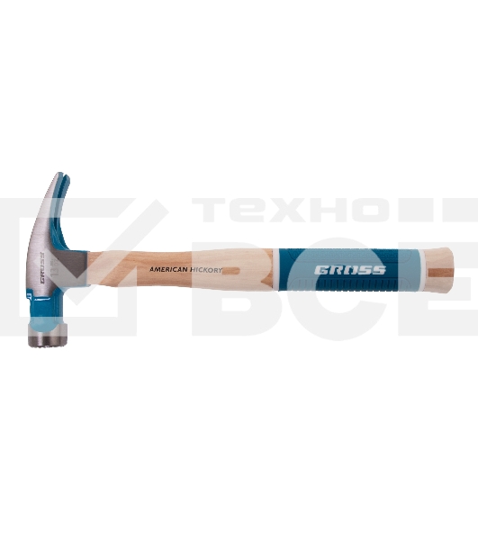 Молоток-гвоздодер Gross AMERICAN HICKORY 380 г, угол 75, магнит, обрезиненная рукоятка