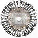 Щетка Matrix для УШМ 200 мм, посадка 22,2 мм, плоская, крученая металлическая проволока, фото3