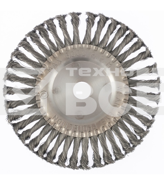 Щетка Matrix для УШМ 200 мм, посадка 22,2 мм, плоская, крученая металлическая проволока