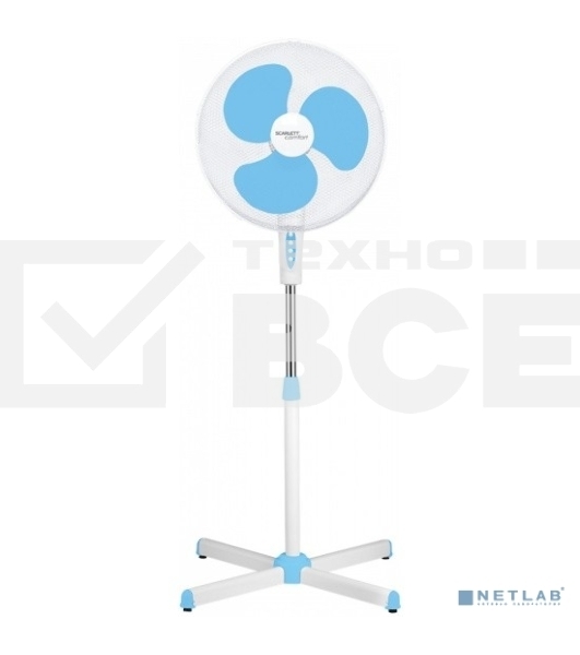 Вентилятор напольный Scarlett SC-SF111B29 45Вт скоростей:3 белый/голубой