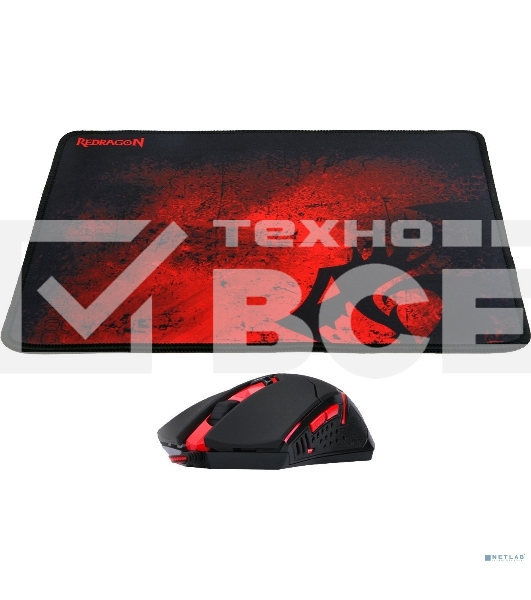 Мышь проводная + коврик Defender Redragon M601BA черный, 3200 dpi, USB, кнопки - 7