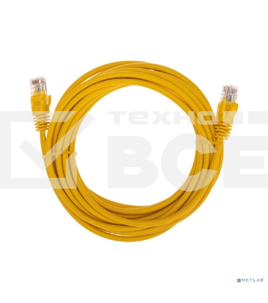 Патч-корд U/UTP, CAT 5e, RJ45-RJ45, 26AWG, ZH нг(А)-HF, желтый, 5м Rexant