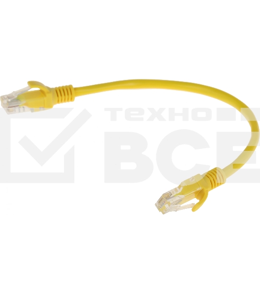 Патч-корд Premier PP12-0.25M/Y 1000Гбит/с UTP 4 пары cat.5E CCA molded 0.25м желтый RJ-45 (m)-RJ-45 (m)